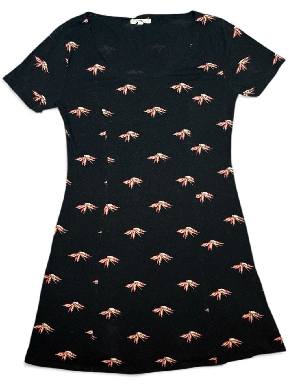 Women’s Black Floral Dress Size L – VANS – Preowned